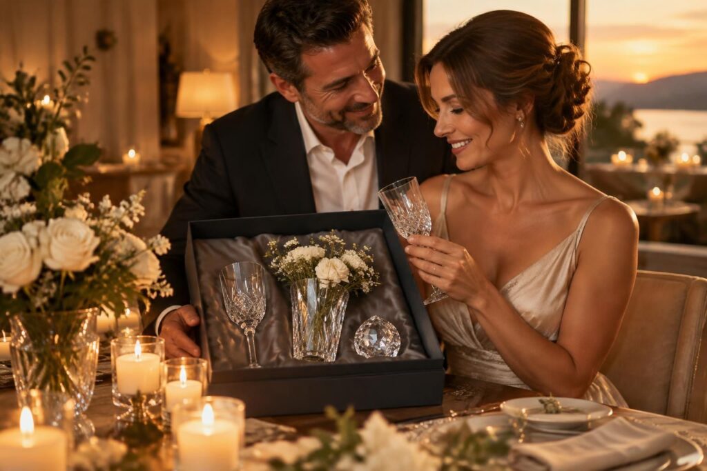 Noces de cristal : combien d’années de mariage et idées cadeaux
